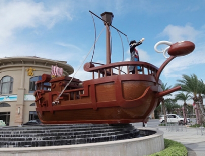 恒大?陽江夏威夷大型海盜船鋼結構景觀裝置